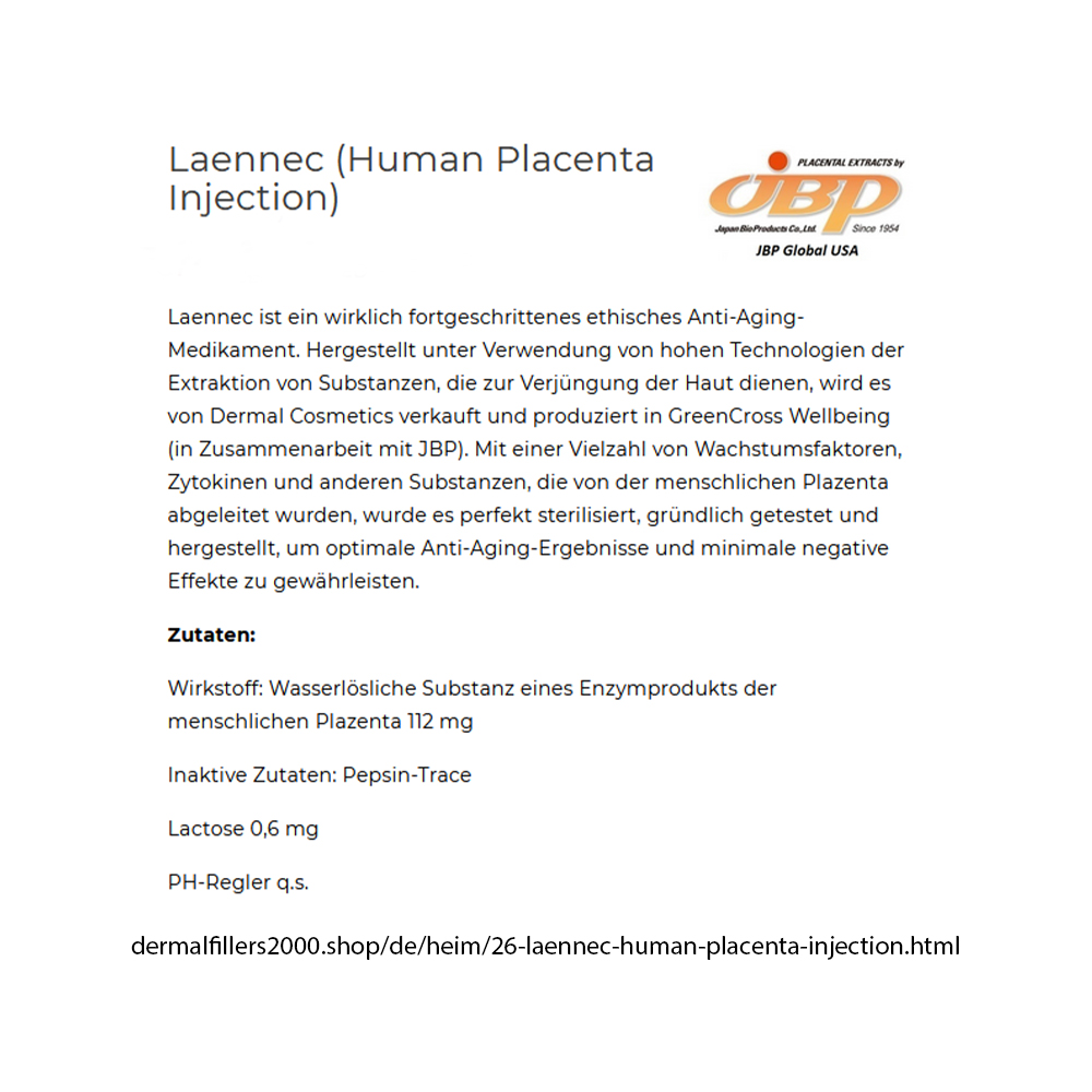 Laennec (Human placenta injection) Beschreibung